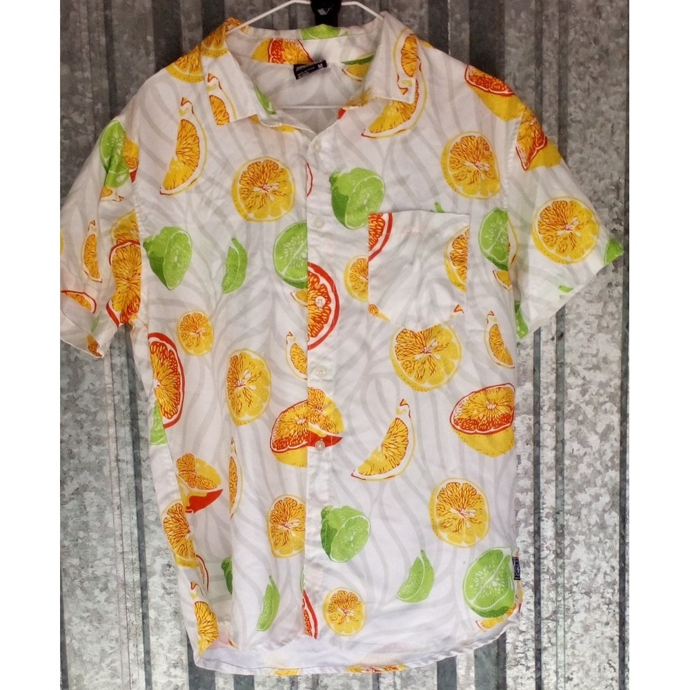 Southpole Shirt Mens M Sliced Fruit All Over Print Streetwear Skater Vintage Y2K